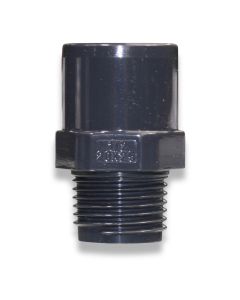 Überg-Nippel 20I x 1/2" AG  PVC mit Sechskant