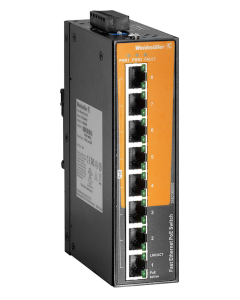 Power-Over-Ethernet (POE+)-Switch mit  8x RJ45 24V C-Schiene