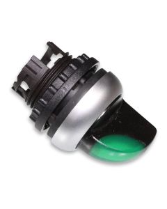 Illuminated selector switch front M22 0-1 green M22-WRLK-G