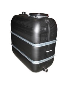 Wasserbehälter 1000L PE schwarz 1400x720x H1380mm, m/Dom Ø 4